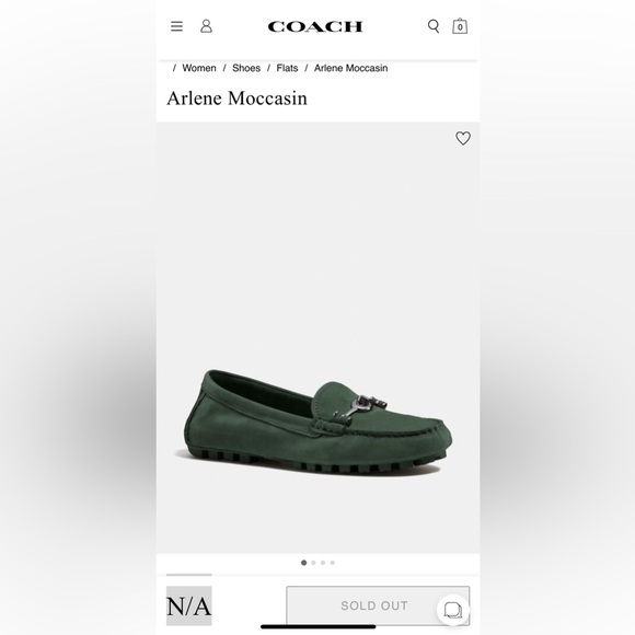 Coach Arlene mocassins in rare racing green color - Picture 7 of 7